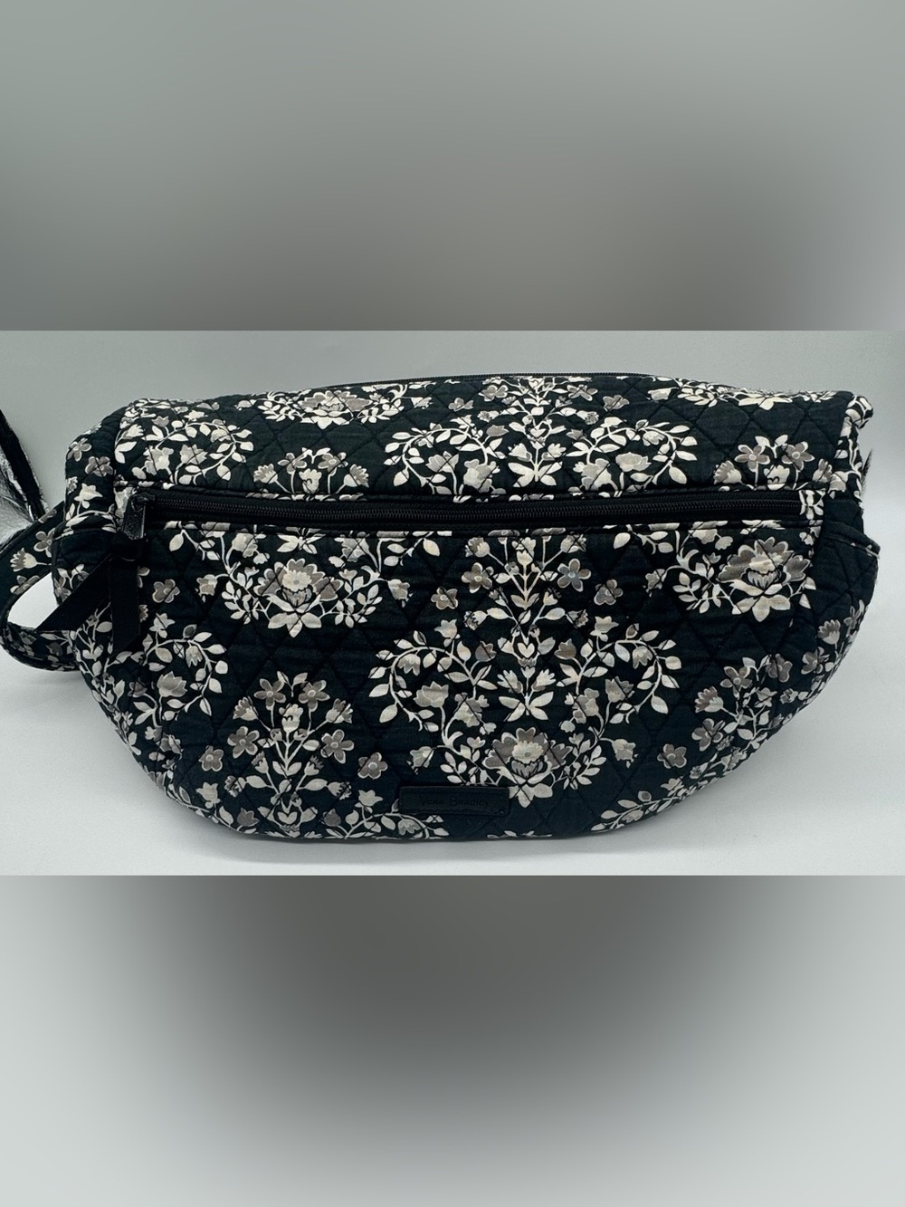Vera Bradley Quilted Cotton Bag Classic Black Floral Pattern